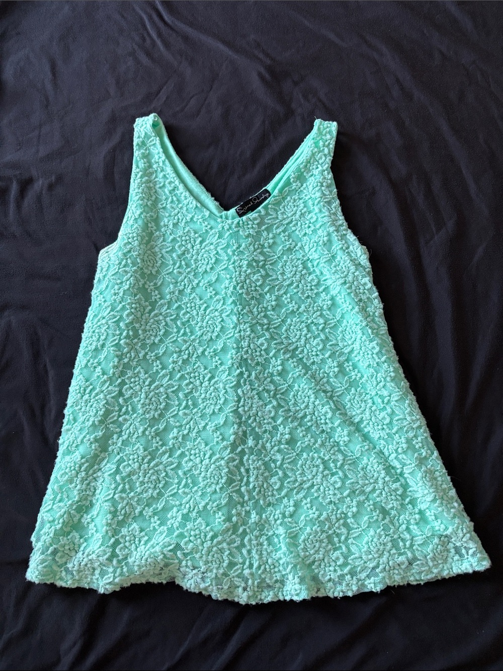 French Laundry Mint Green Lace Tank Top